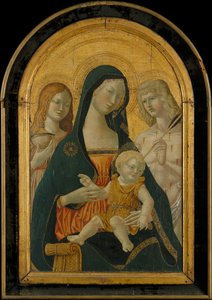Madonna ve Saints Mary Magdalene ve Sebastian ile Çocuk..., 19. - 20. yüzyılın başları. by Icilio Federico Joni