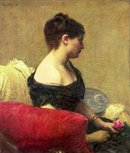 Madam Maitre'nin Portresi (tuval üzerine yağlı boya) by Ignace Henri Jean Fantin Latour