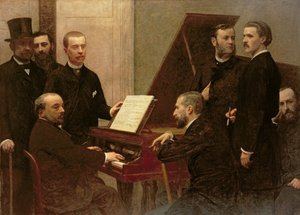 Piyano Çevresi, 1885 by Ignace Henri Jean Fantin Latour