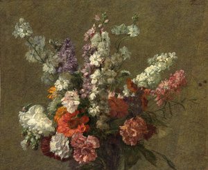 Delphiniumlar; Larkspur, 1899 by Ignace Henri Jean Fantin Latour