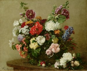 Fransız Gülleri ve Şakayıkları, 1881 by Ignace Henri Jean Fantin Latour