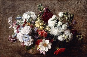 karışık buket by Ignace Henri Jean Fantin Latour