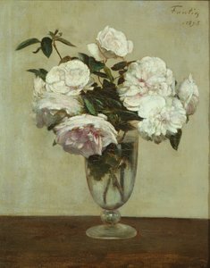 Pembe güller by Ignace Henri Jean Fantin Latour
