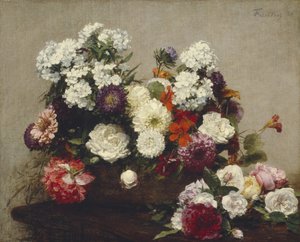 Çiçekli Natürmort, 1881 by Ignace Henri Jean Fantin Latour