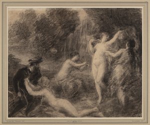 Tannhaüser au Venusberg (kağıt üzerinde tebeşir) by Ignace Henri Jean Fantin-Latour