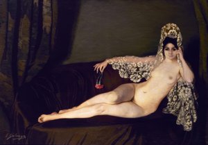 Karanfilli Nude’, 1915, Tuval üzerine yağlı boya, 131 × 184 cm, AS00820