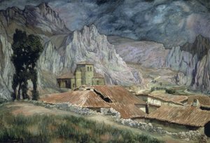 PANCORBO PEYZAJ - 1917 - O / L - 90X130 CM by Ignacio Zuloaga y Zabaleta
