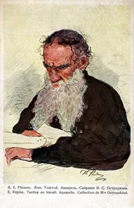 Repin tarafından iş yerinde Leo Tolstoy by Ilya Efimovich (after) Repin