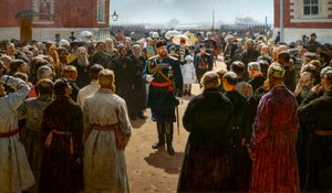 ALEXANDER III SARAY AVLUSUNDA KANTON DEKANLARININ ALINMASI by Ilya Efimovich Repin