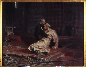 Korkunç IV. İvan (1530-1584), bir tartışma sırasında ölümcül şekilde yaraladığı oğlu İvan İvanoviç
