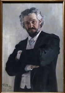 Portre de Alexander Verzhbilovich (Verzhbilovic, Verzhibilovic, Vierzbilovich, Wierzbillowicz, Wierzbilovich, Wierzbilovicz, Wierzbilowicz) (1850-1911), viyolonsel russe, en 1895. Peinture de Ilia Iefimovitch Repine (Ilya Yefimovich Repin) (1850-1911) by Ilya Efimovich Repin