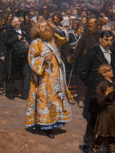 KURSK İLİNDE DİNİ ALAY (detay) by Ilya Efimovich Repin