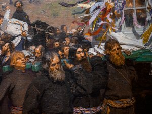 KURSK İLİNDE DİNİ ALAY (detay) by Ilya Efimovich Repin