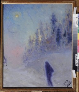 Kış yolu. Yuri İlyiç Repin (1877-1954), ahşap üzerine yağlı boya tablo by Ilya Efimovich Repin