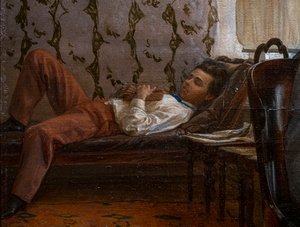 SINAV HAZIRLANAN ÖĞRENCİLER (Detay) by Ilya Efimovich Repin