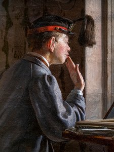 SINAV HAZIRLANAN ÖĞRENCİLER (Detay) by Ilya Efimovich Repin