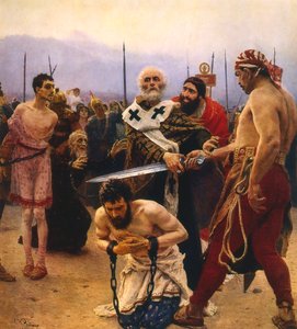 St Nicholas üç masumu idamdan kurtarıyor, c1888 by Ilya Efimovich Repin
