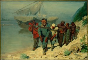 Wolgatreidler üzerinde çalışma by Ilya Efimovich Repin