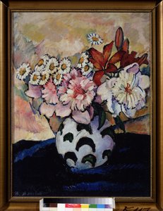Çiçek demeti. Ilya Ivanovich Mashkov'un (Ilia Mashkov, Matchkov) (1881-1944) tablosu, tuval üzerine yağlıboya by Ilya Ivanovich Mashkov