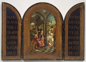 Magi hayranlığı, muhtemelen on yedinci yüzyıl. by Imitator of Netherlandish