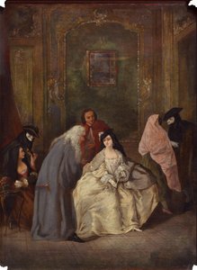 Savcı ve Eşinin Görüşmesi by Imitator of Pietro Longhi