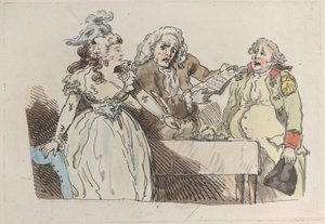 Genç Bir Kadın Mirasçı Bir Belgeyi İmzalamaya Hazırlanıyor, 1780-1800., 1780-1800. by Imitator of Thomas Rowlandson.