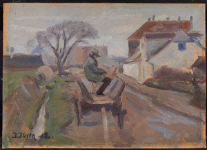 Bir Vagon Tablosunda Oturan Ressam Ølund Hansen by Immanuel Ibsen