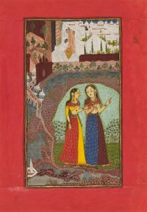 Saraylı bir manzarada iki bayan, c1725 by Incha Ram