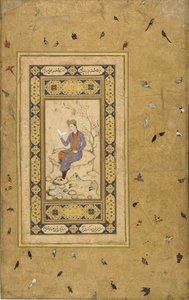 Bir manzarada okuyan genç adam, c. 1608-1610. by Indian Art.