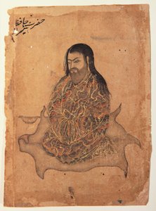 Bir Derviş, Oturan Tefekkür, c.1650 (kağıt üzerinde opak wc ve altın) by Indian School
