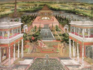 Bahçesinde Bir Babür Prensesi by Indian School