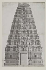 On iki katlı bir gopuram by Indian School