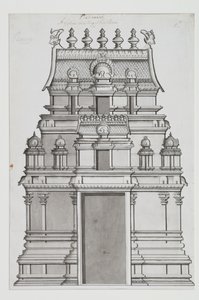 İki katlı bir gopuram by Indian School