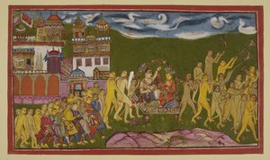 15296 (2) f.43r ekleyin, Sugriva ve Laksmana, Kiskindha