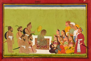 Rom Rishi ile bir seyirci, c.1700-1725 by Indian School