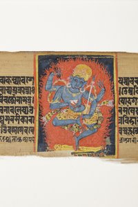 Dans Eden Heruka, c.1150-1200 (palmiye yaprağı üzerinde opak wc ve mürekkep) by Indian School
