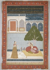 Desvarati Ragini, 1768 tarihli (kağıt üzerinde tempera) by Indian School