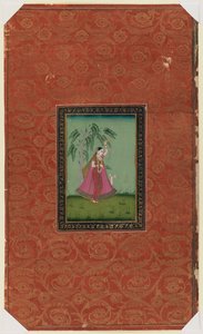 Geyikli kız, 1875-1900 (kağıt üzerinde opak wc ve altın rengi) by Indian School