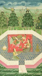 İçinde. 11B.19 Periler Kraliçesi prensi eğlendirir, c.1720-30 by Indian School