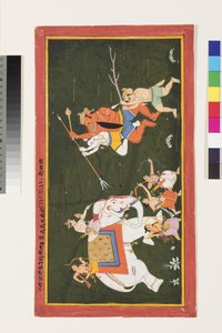 Indra, iblis Vritrasura ile savaşıyor, 1680-1700 by Indian School