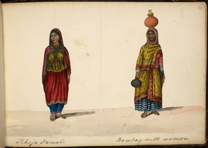 Hoca kadın; Bombay süt satıcısı by Indian School