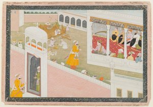 Dağınık Hamir Hath Serisinden Yaprak, 1800-1810 (kağıt üzerinde opak wc ve altın) by Indian School