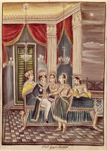 Nasir Ud-Din Haidar (1827-1873) Oudh Kralı sarayında, 1845 by Indian School