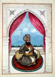 Nawab Mohammad Akhbar Khan, The Kingdom of the Punjab, its Rulers and Chiefs, cilt II, kimliği belirsiz bir Hintli sanatçı tarafından 30 suluboya çalışması, c.1840 (kağıt üzerinde wc) by Indian School