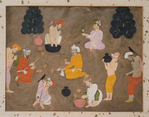 Dokuz adam bhang hazırlıyor by Indian School