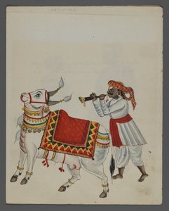 Hintlileri farklı mesleklerden gösteren dokuz resimden biri (kağıt üzerinde wc) by Indian School