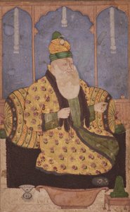 Bir Sufi şeyhinin portresi, c.1670 (kağıt üzerinde opak wc ve altın) by Indian School