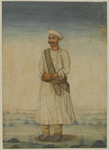 Bir adamın portresi (kağıt üzerinde opak wc) by Indian School