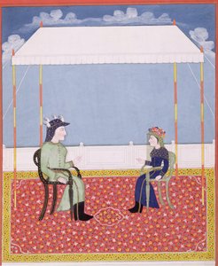 İngiliz sömürge çiftinin portresi by Indian School