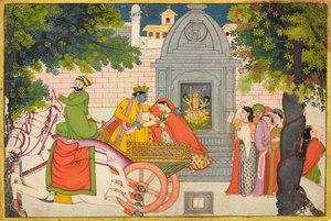 Rukmini, Krishna ile kaçar, bir Bhagavata Purana